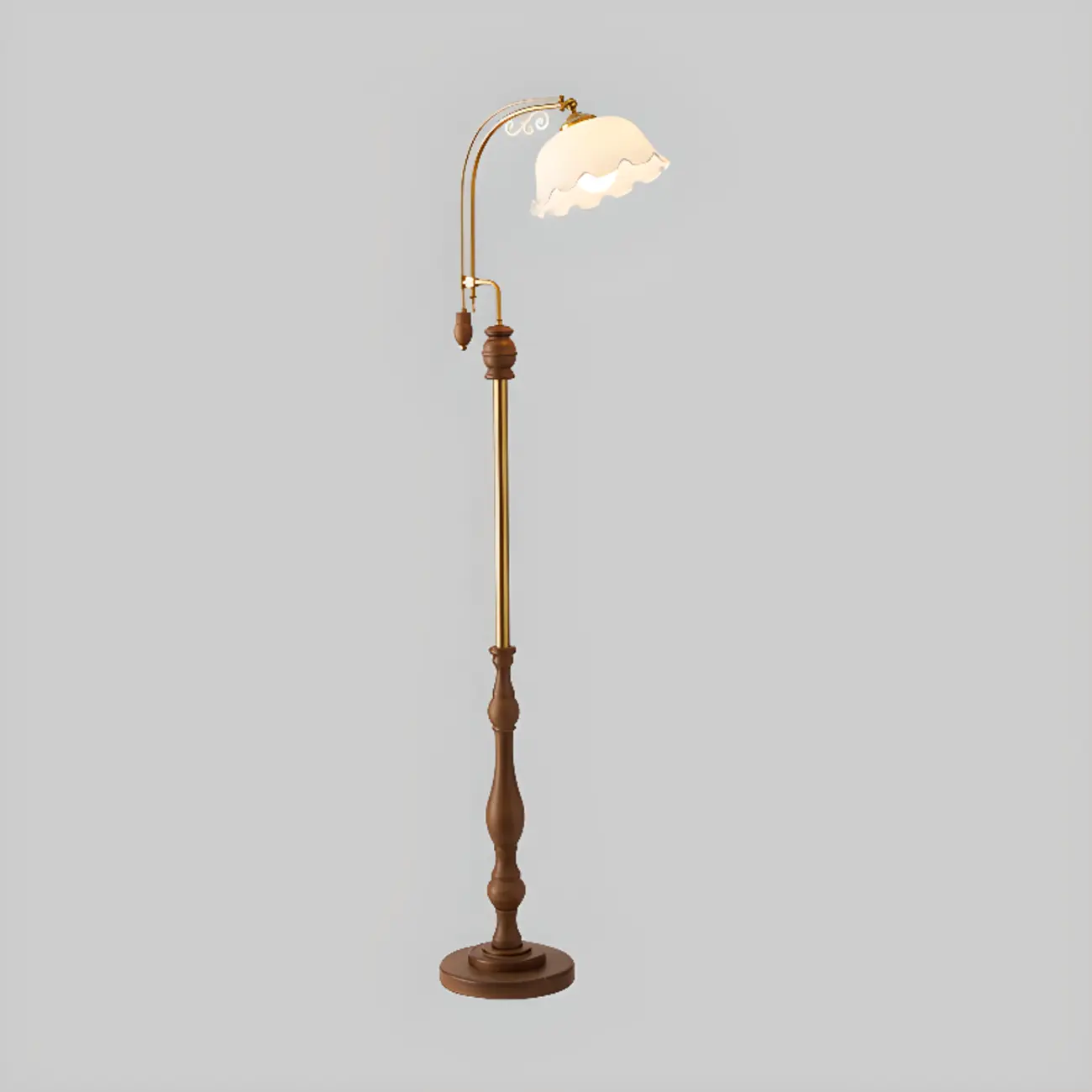 Traditional Metal and Wood LED Floor Lamp for Living Room Image - 4 | homeyfad