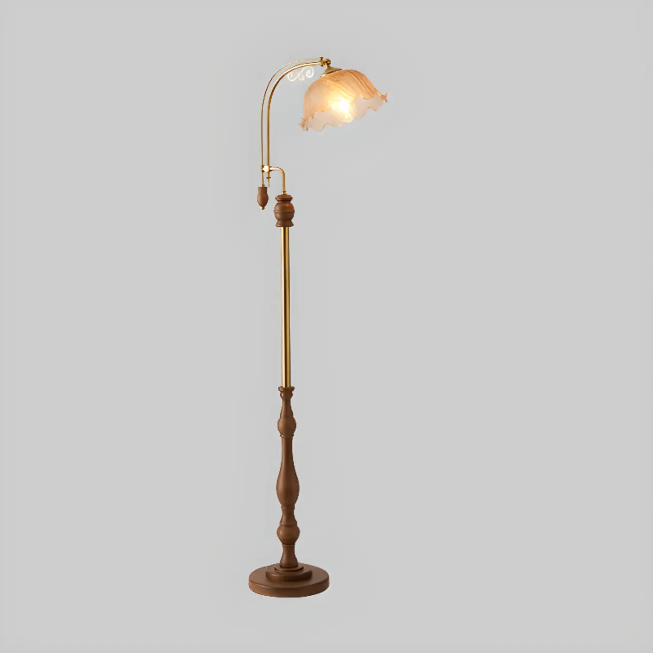 Traditional Metal and Wood LED Floor Lamp for Living Room Image - 5 | homeyfad