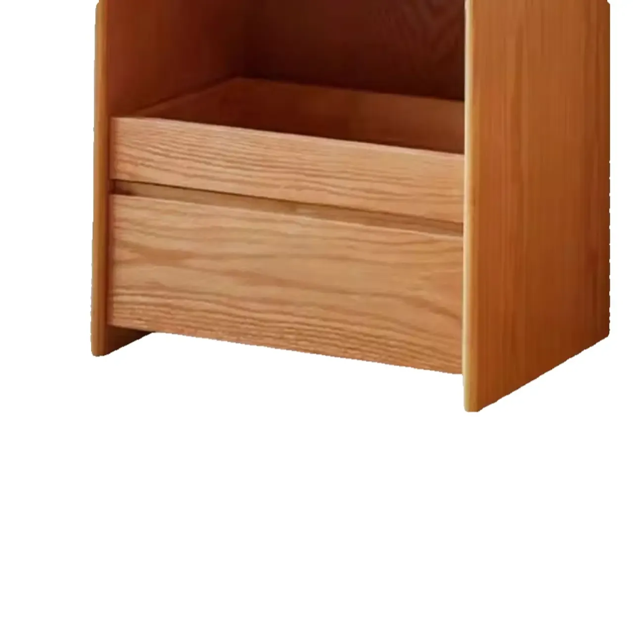 Durable Cherry Wood Storage Nightstand with Bulti-in Lighting Image - 8