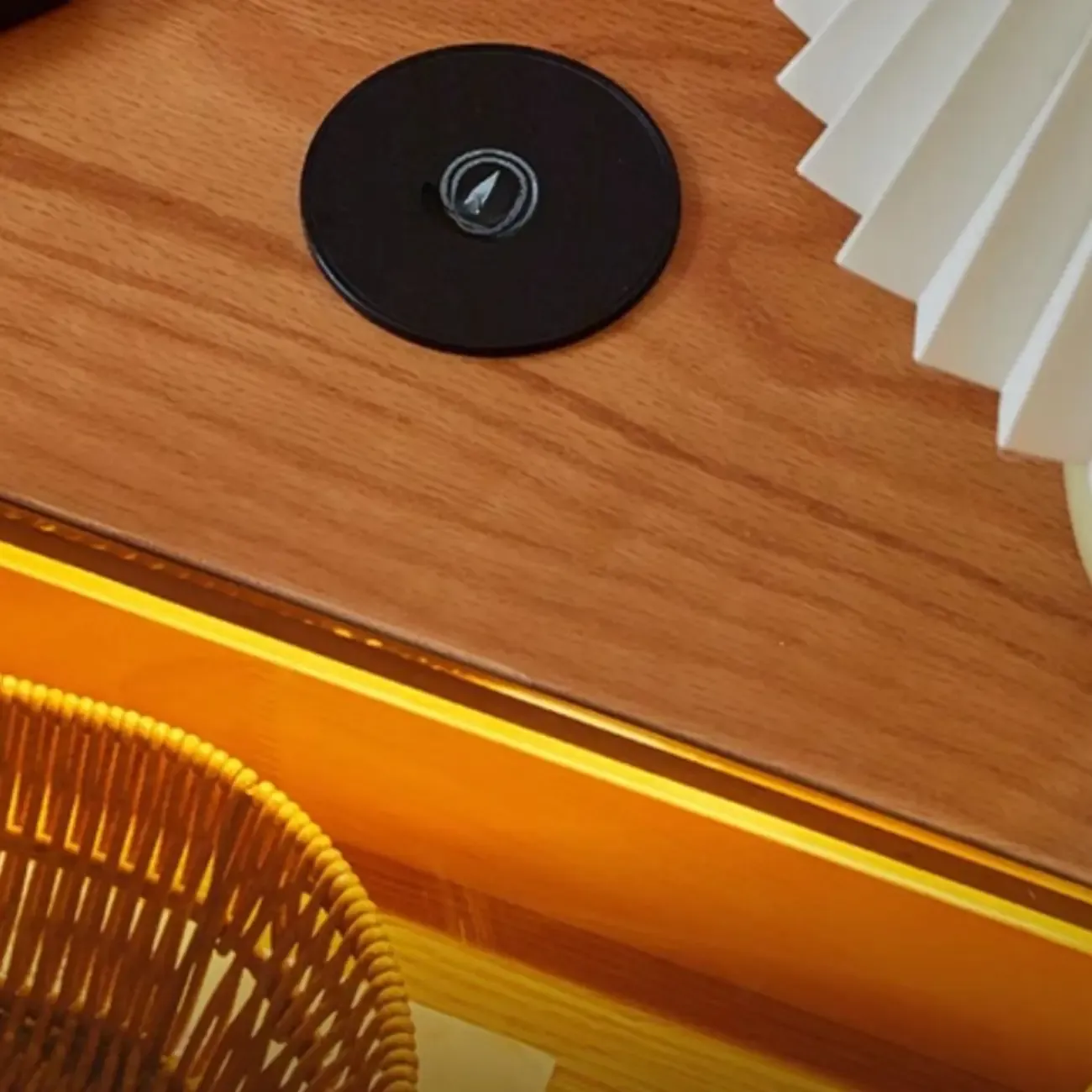 Durable Cherry Wood Storage Nightstand with Bulti-in Lighting Image - 9