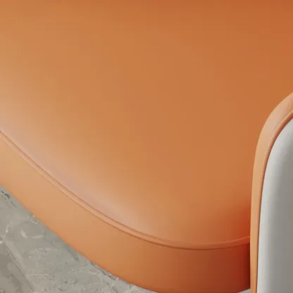 Open Curved Back Leather Armrest Dining Chairs Image - 7