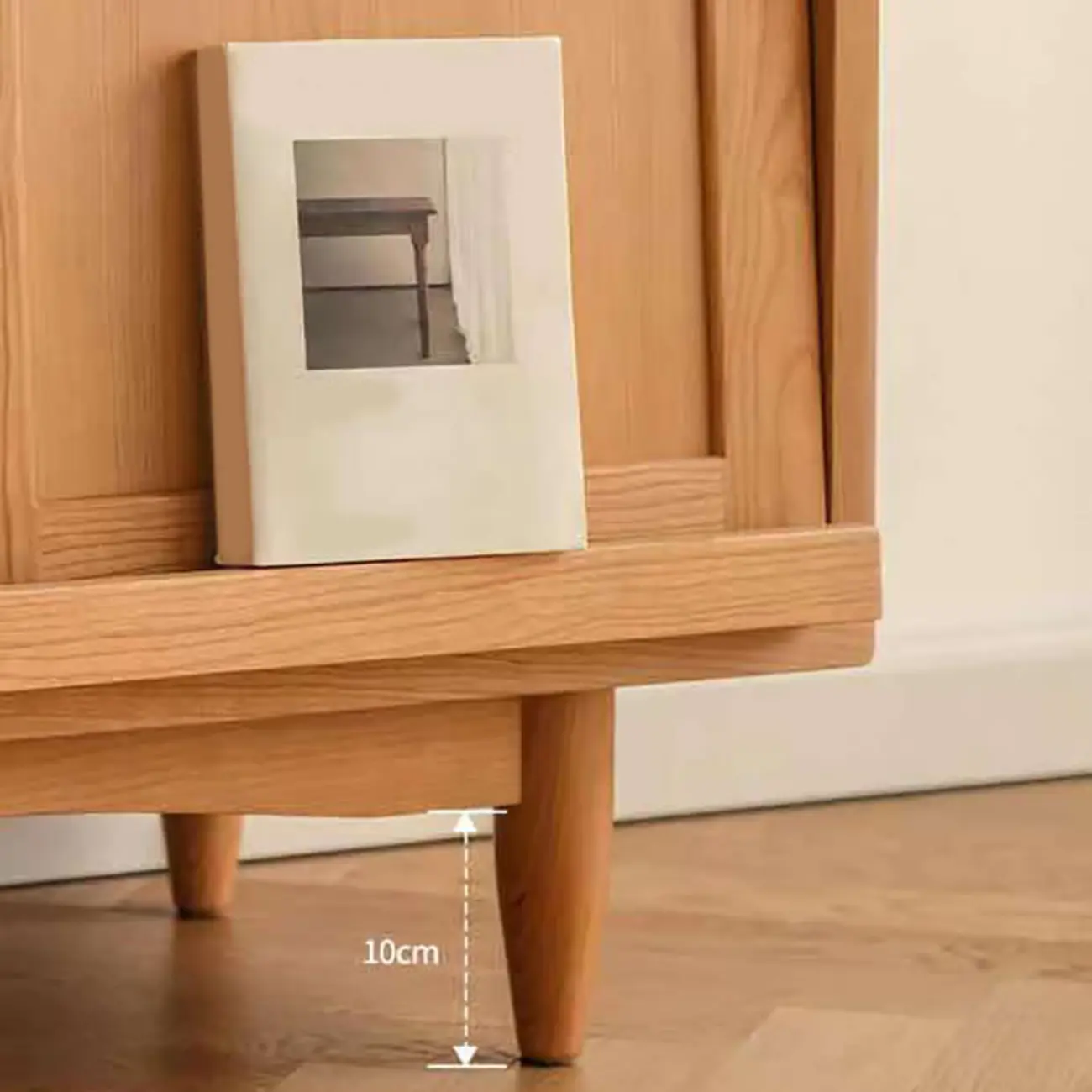 Rectangle Solid Wood Side Cabinet Modern Glass Paned Storage Cabinet Image - 16 | homeyfad