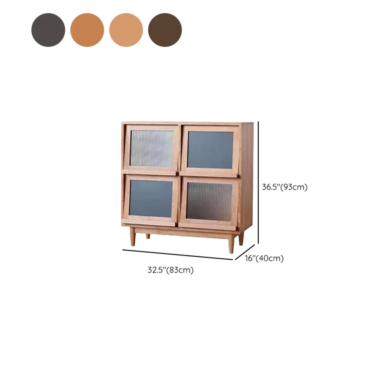 Rectangle Solid Wood Side Cabinet Modern Glass Paned Storage Cabinet #size | homeyfad
