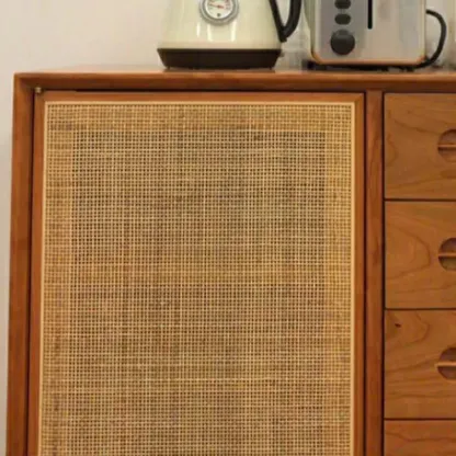 Living Room Modern Natural Wood Rectangle Storage Cabinet Image - 7