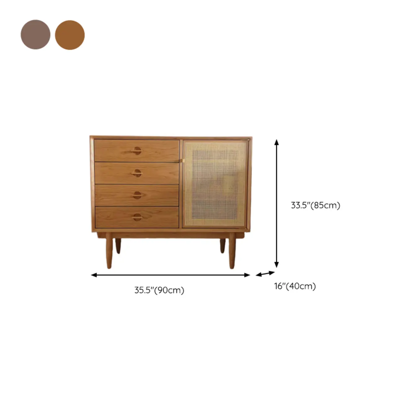 Living Room Modern Natural Wood Rectangle Storage Cabinet #size