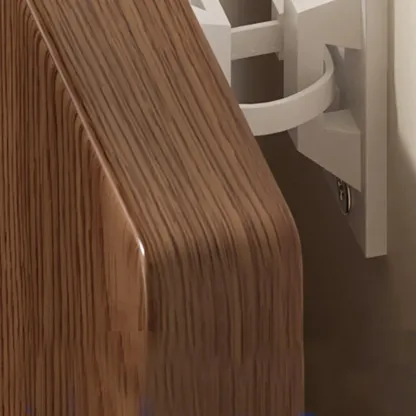 Etagere Wood Nut-Brown Narrow Zigzag Shelf Bookcase Image - 15