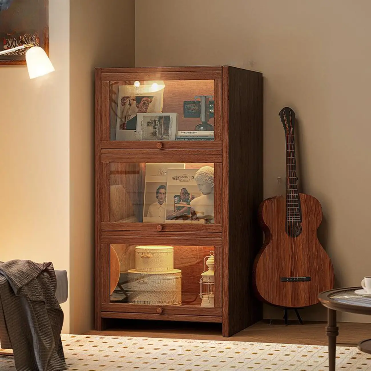 Contemporary Vertical Nut-Brown Wooden 5-Shelf Bookcase  Image - 2 | homeyfad