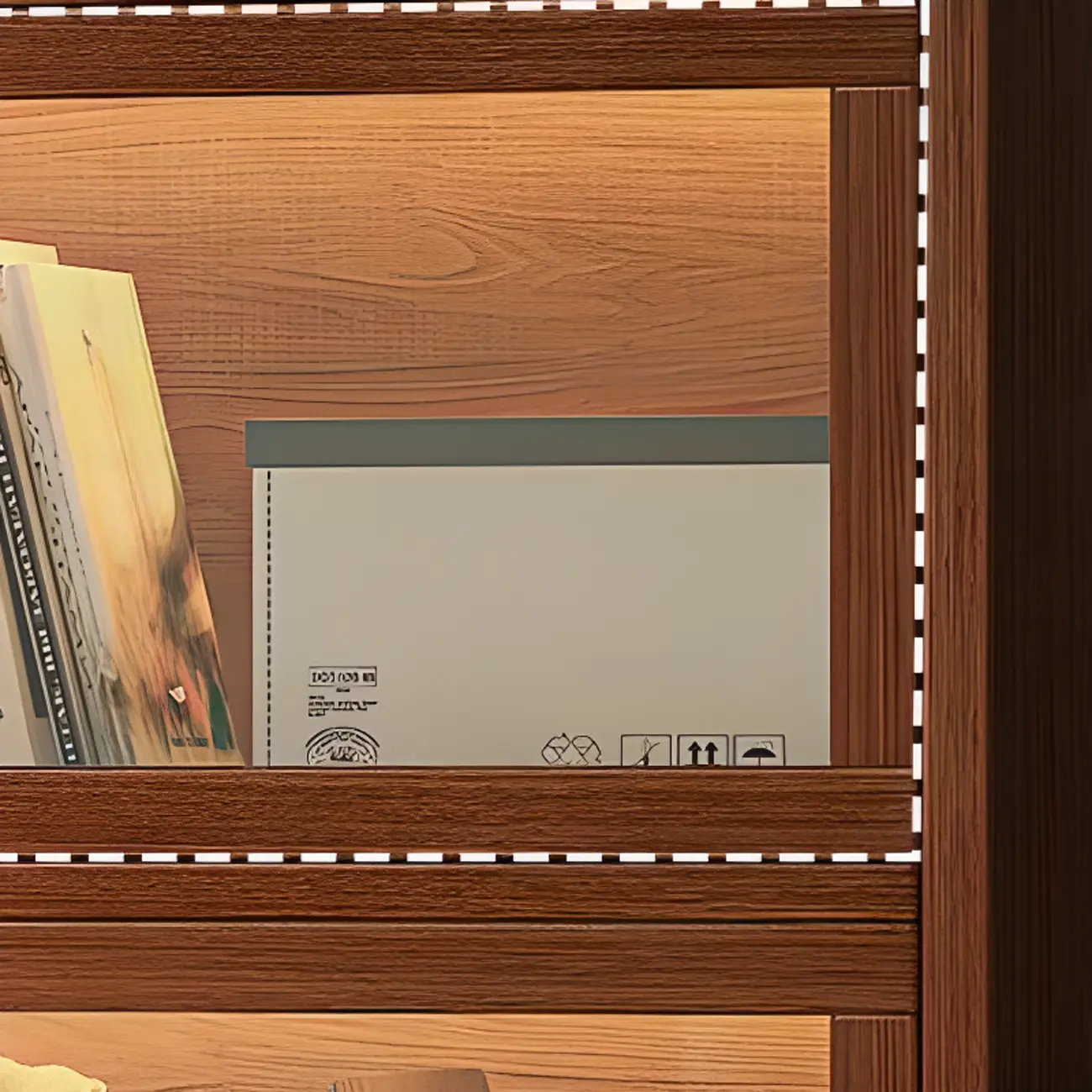 Contemporary Vertical Nut-Brown Wooden 5-Shelf Bookcase  Image - 15 | homeyfad