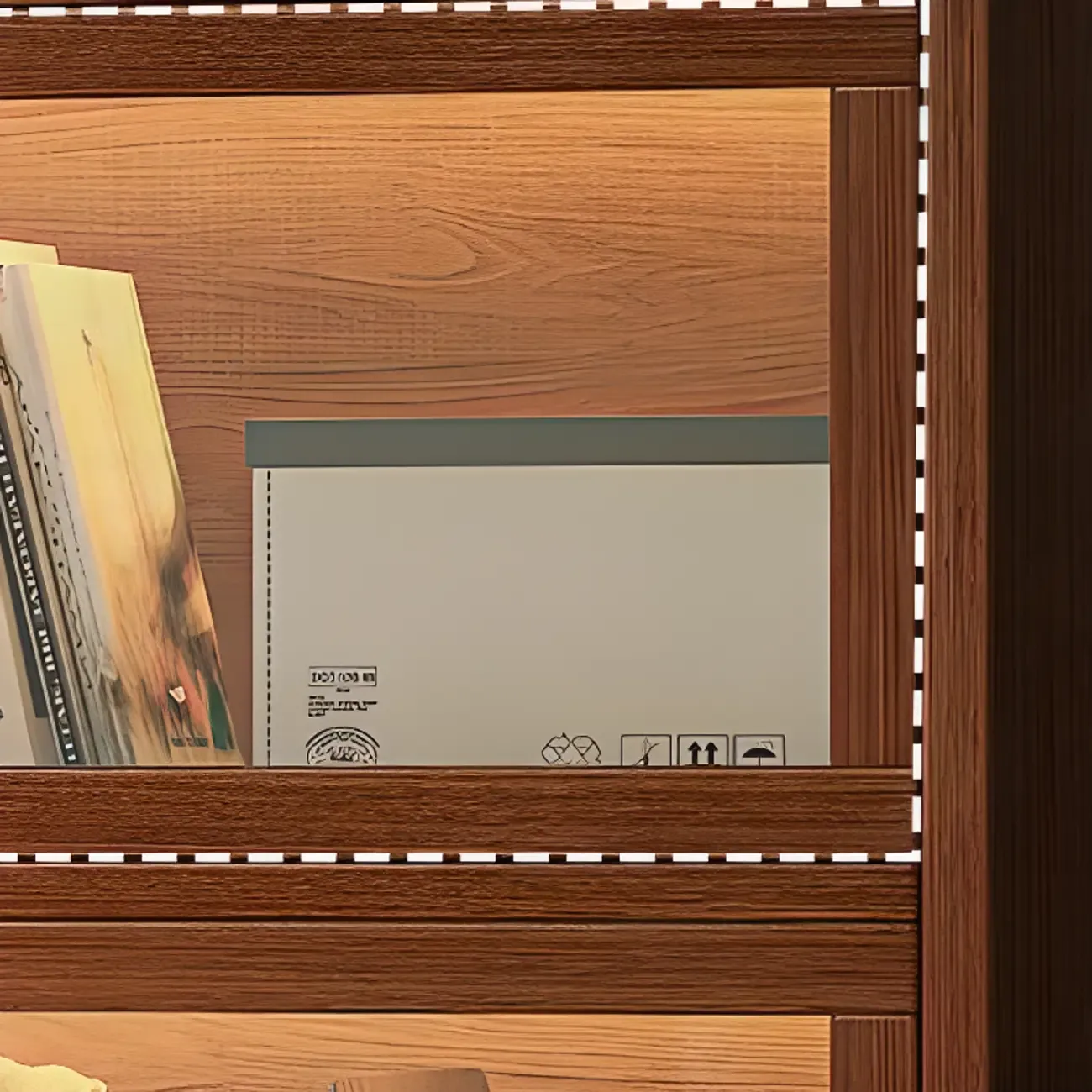 Contemporary Vertical Nut-Brown Wooden 5-Shelf Bookcase  Image - 15