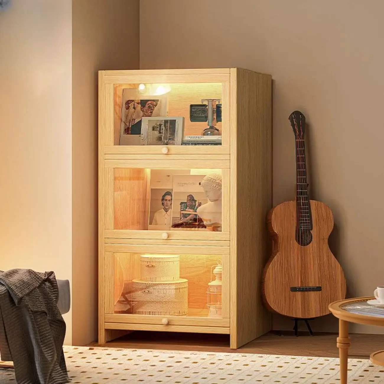 Contemporary Vertical Nut-Brown Wooden 5-Shelf Bookcase  Image - 20