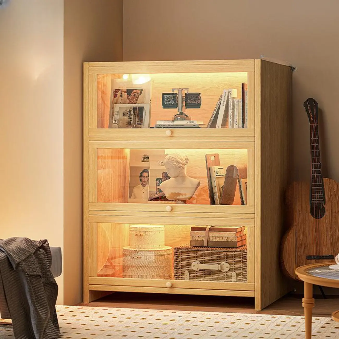 Contemporary Vertical Nut-Brown Wooden 5-Shelf Bookcase  Image - 21 | homeyfad