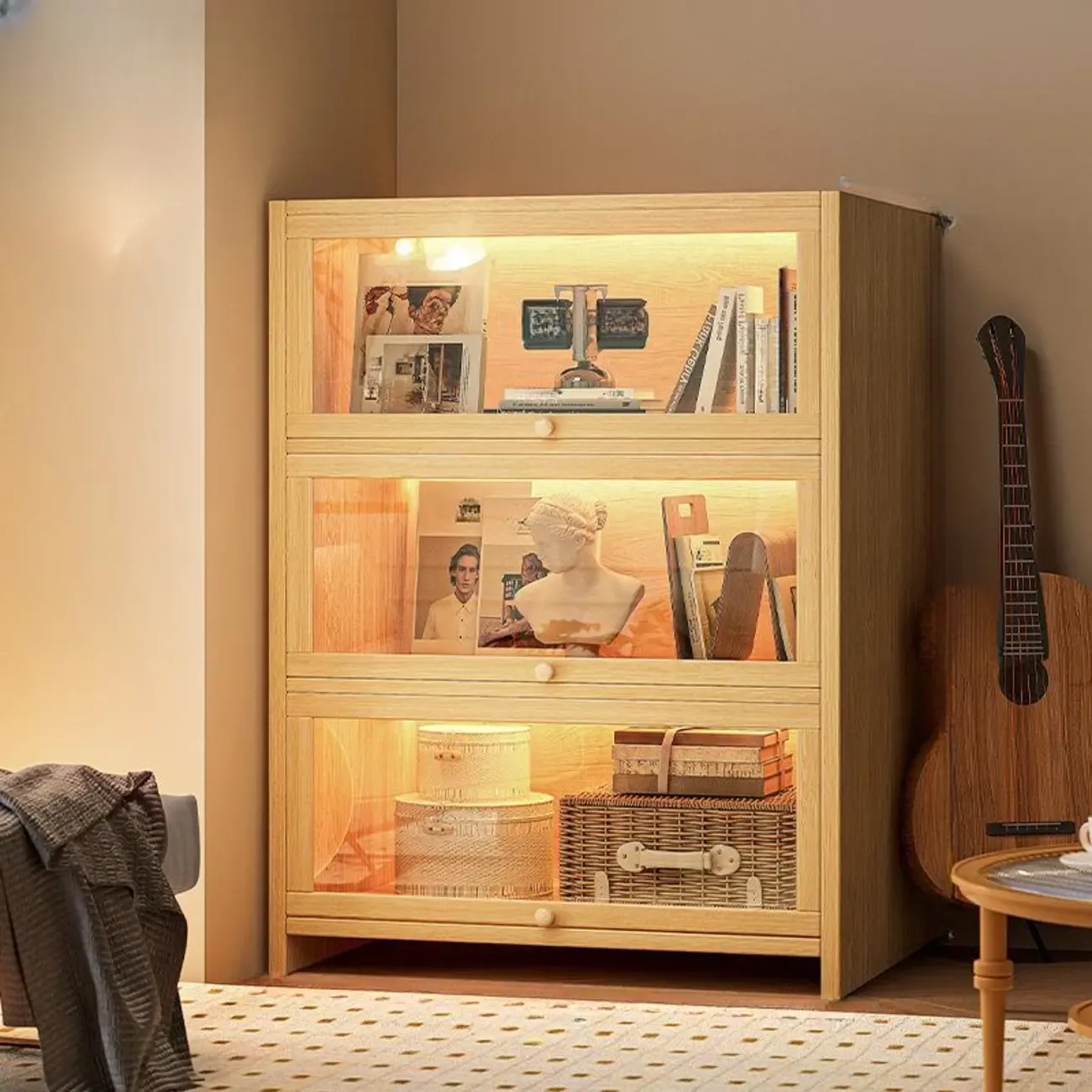 Contemporary Vertical Nut-Brown Wooden 5-Shelf Bookcase  Image - 21