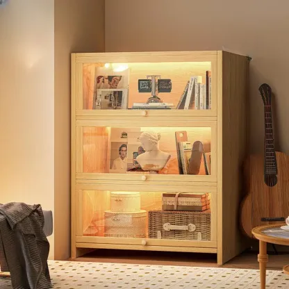 Contemporary Vertical Nut-Brown Wooden 5-Shelf Bookcase  Image - 21