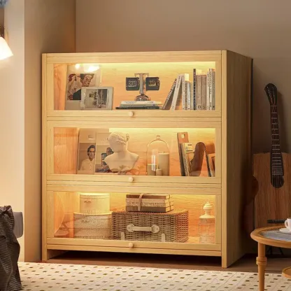 Contemporary Vertical Nut-Brown Wooden 5-Shelf Bookcase  Image - 22