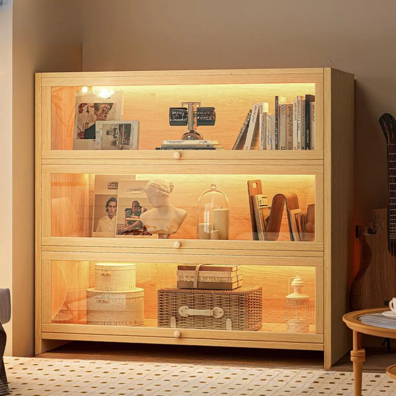 Contemporary Vertical Nut-Brown Wooden 5-Shelf Bookcase  Image - 23 | homeyfad