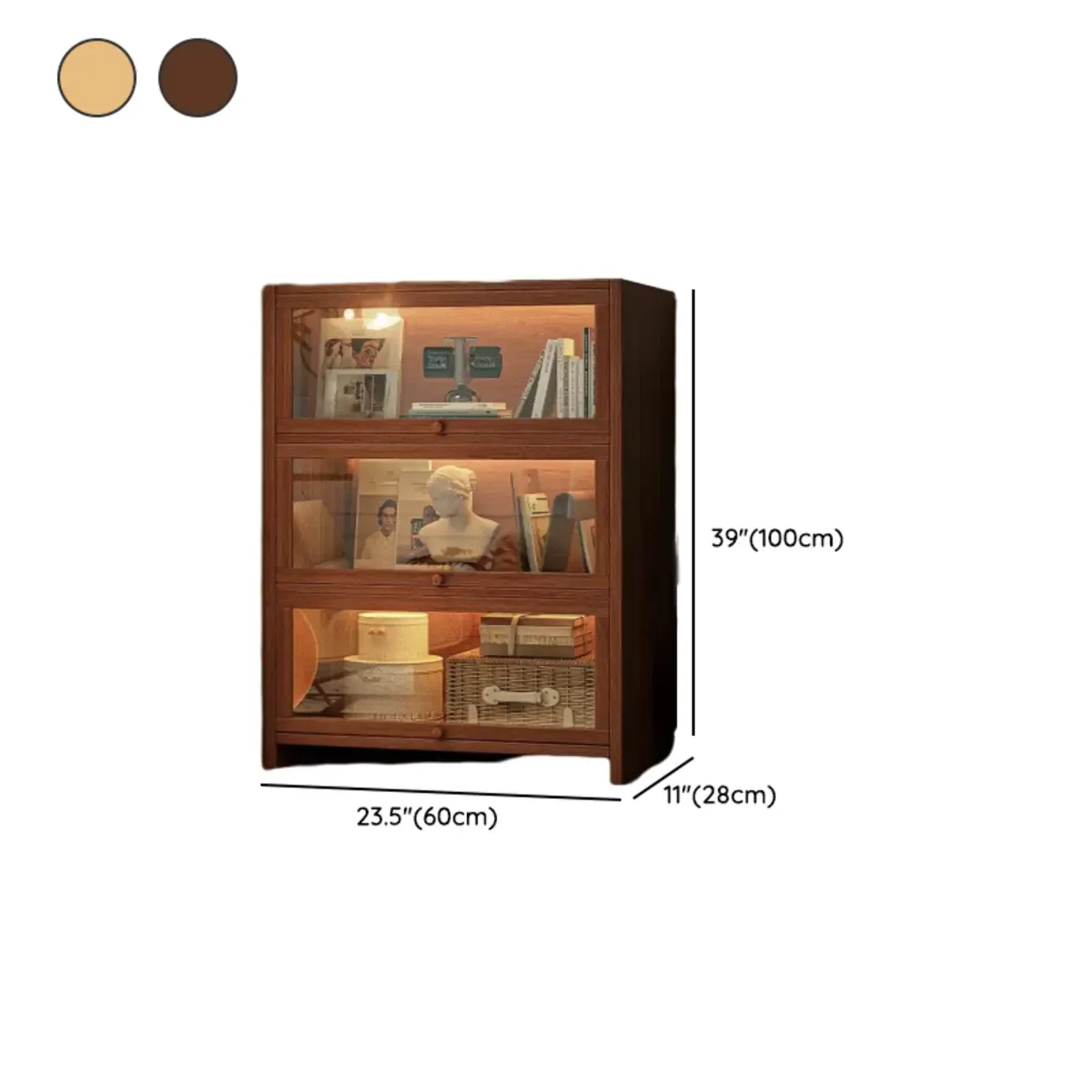 Contemporary Vertical Nut-Brown Wooden 5-Shelf Bookcase  Image - 34