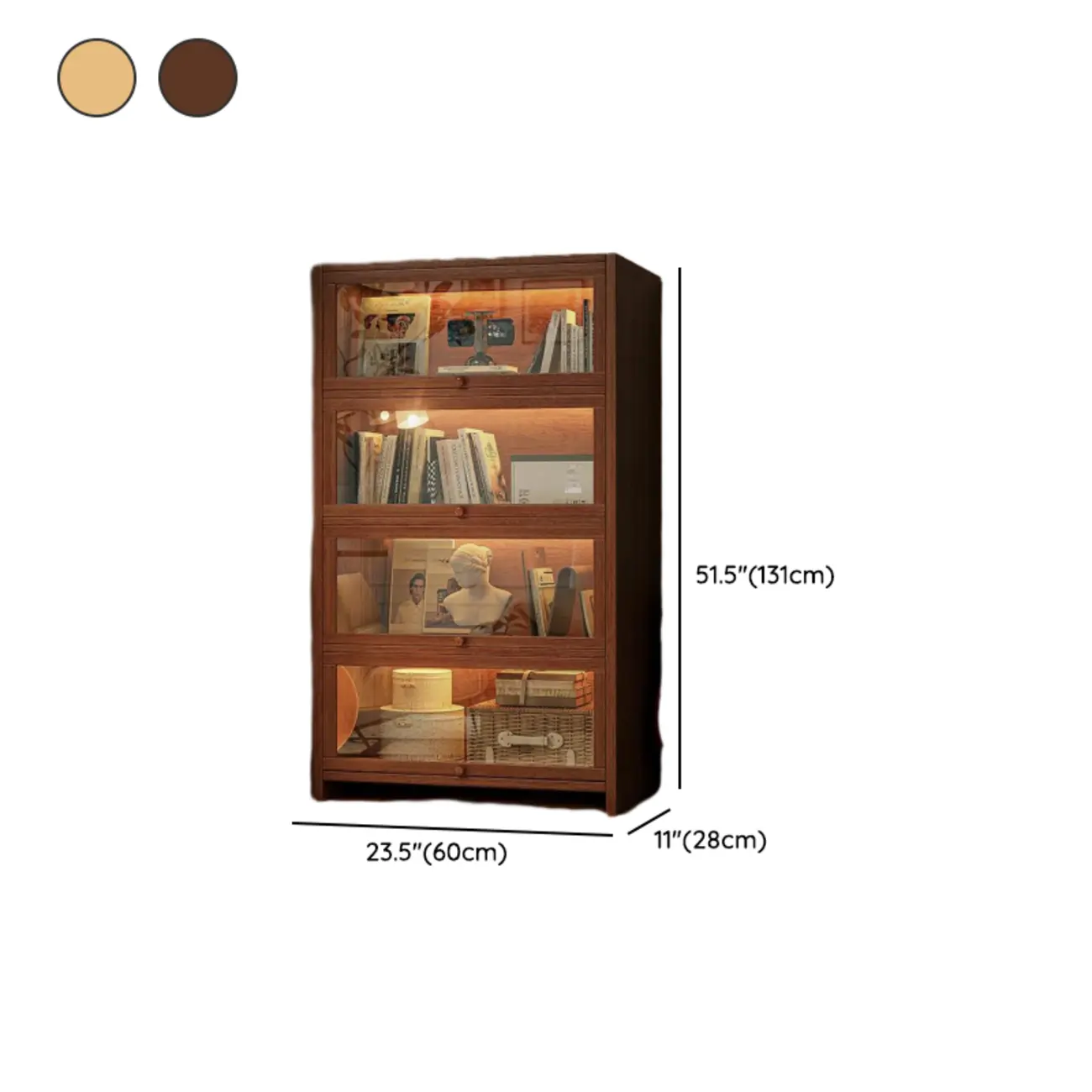 Contemporary Vertical Nut-Brown Wooden 5-Shelf Bookcase  Image - 38 | homeyfad