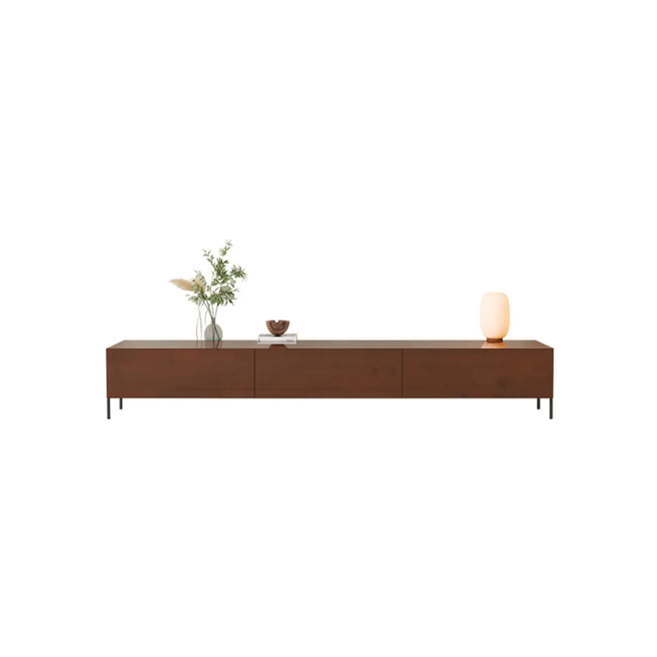 Modern Wood TV Stand in Nut-Brown with Drawers | homeyfad