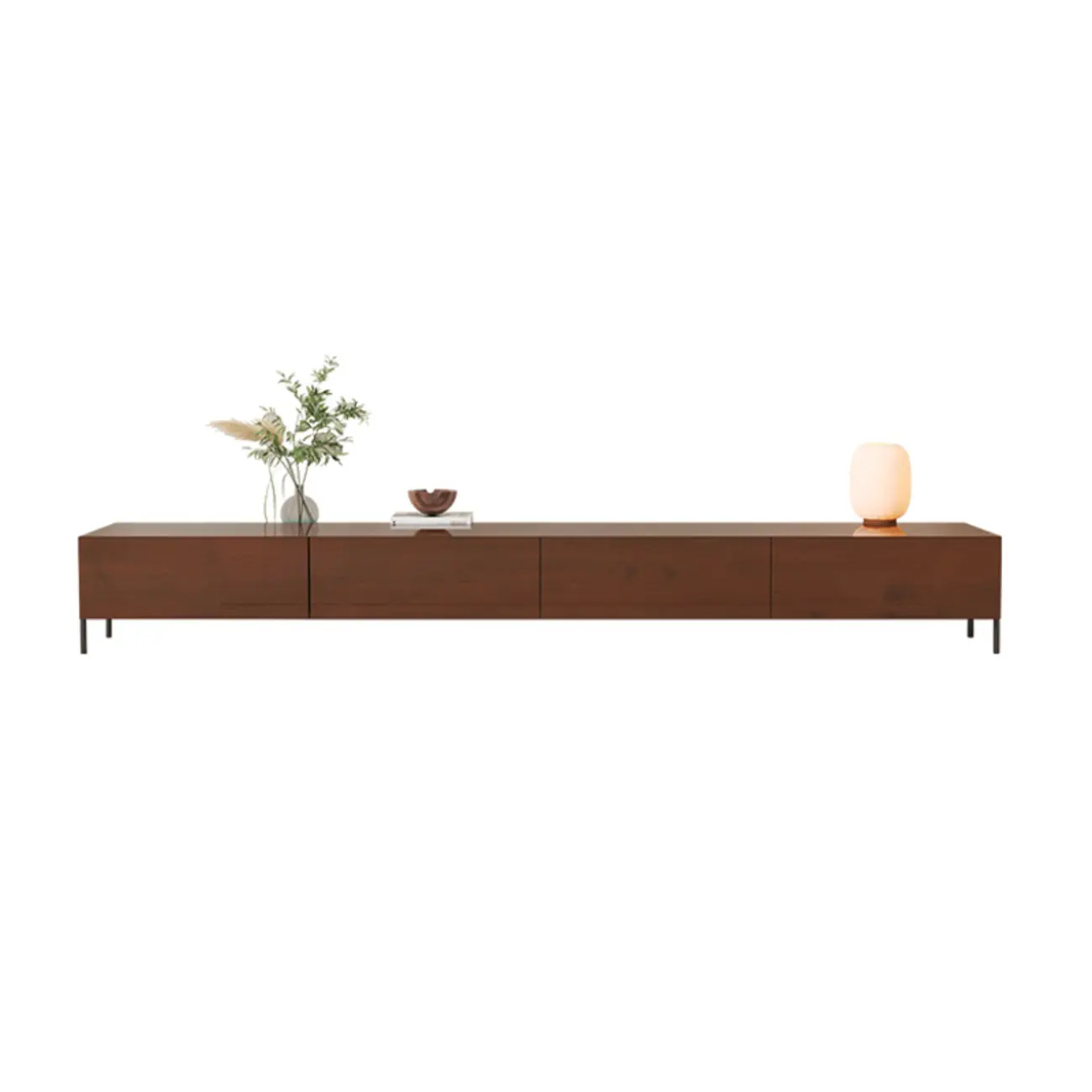 Modern Wood TV Stand in Nut-Brown with Drawers | homeyfad