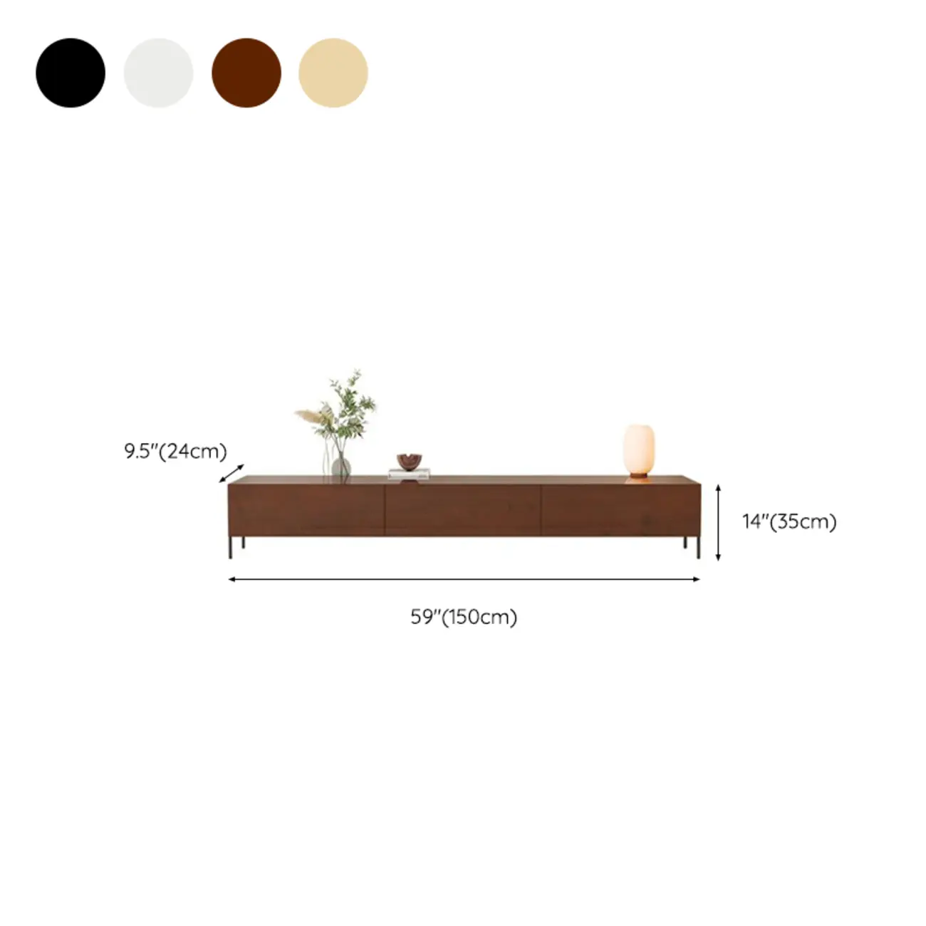 Modern Wood TV Stand in Nut-Brown with Drawers | homeyfad