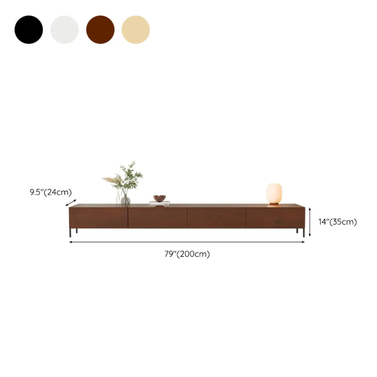 Modern Wood TV Stand in Nut-Brown with Drawers | homeyfad