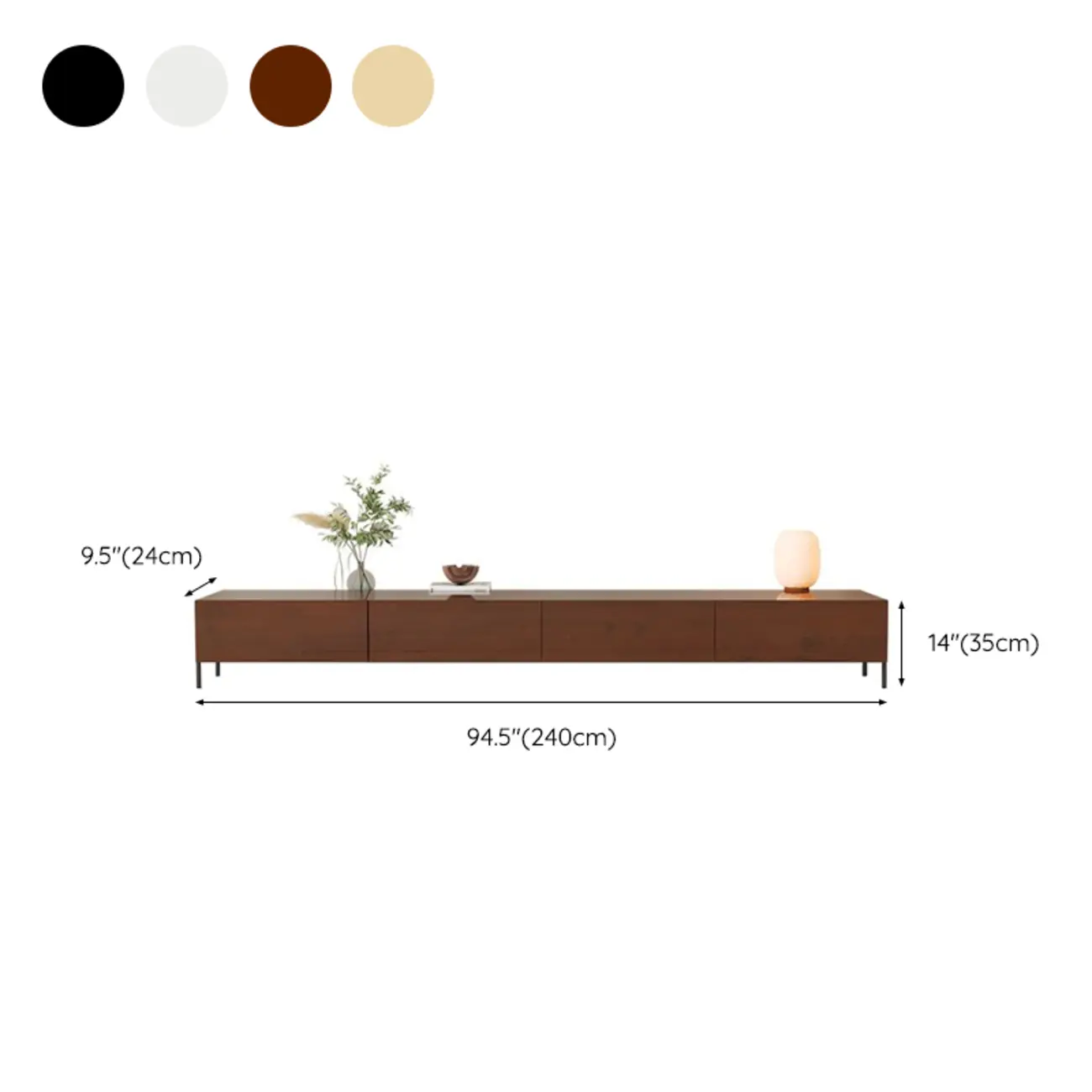 Modern Wood TV Stand in Nut-Brown with Drawers | homeyfad