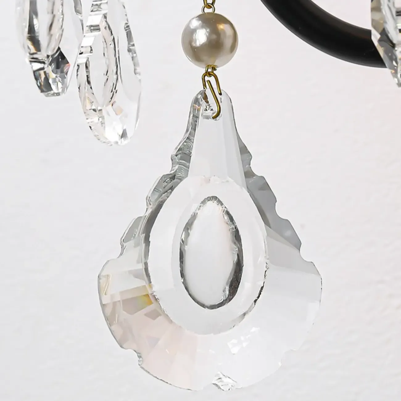 Black Modern 2-Light Candelabra Wall Sconce with Crystal  Image - 9