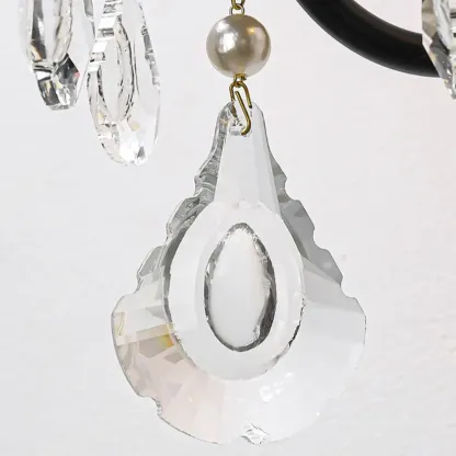 Black Modern 2-Light Candelabra Wall Sconce with Crystal  Image - 9