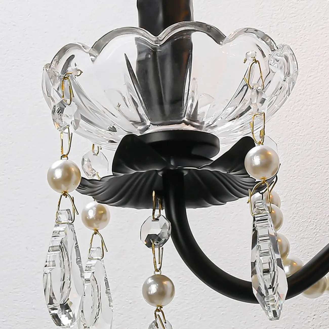 Black Modern 2-Light Candelabra Wall Sconce with Crystal  Image - 11 | homeyfad