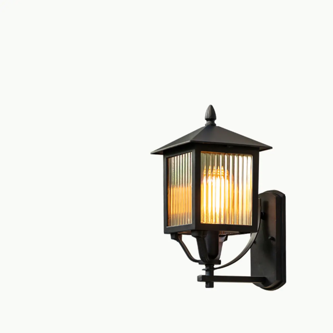 Modern Retro Black Glass LED Outdoor Wall Sconce in Geometric  Image - 3 | homeyfad