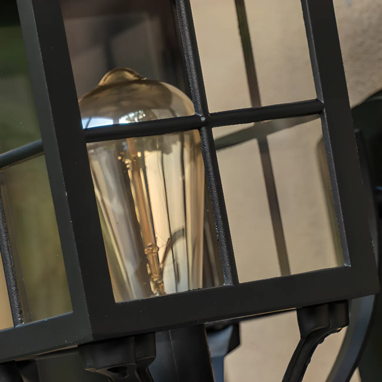 Modern Retro Black Glass LED Outdoor Wall Sconce in Geometric  Image - 9 | homeyfad