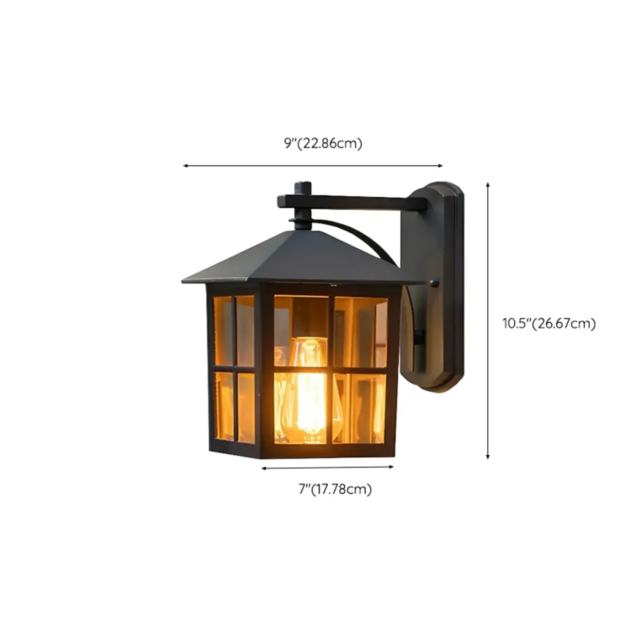 Modern Retro Black Glass LED Outdoor Wall Sconce in Geometric  Image - 16