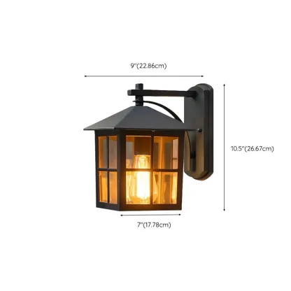 Modern Retro Black Glass LED Outdoor Wall Sconce in Geometric  Image - 16