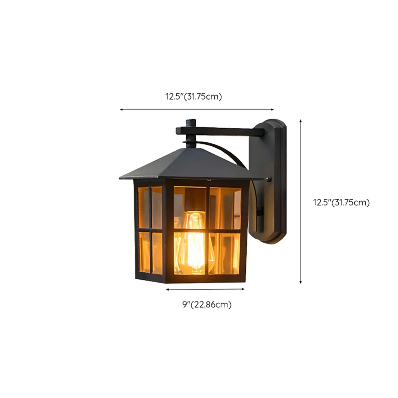 Modern Retro Black Glass LED Outdoor Wall Sconce in Geometric  Image - 18 | homeyfad