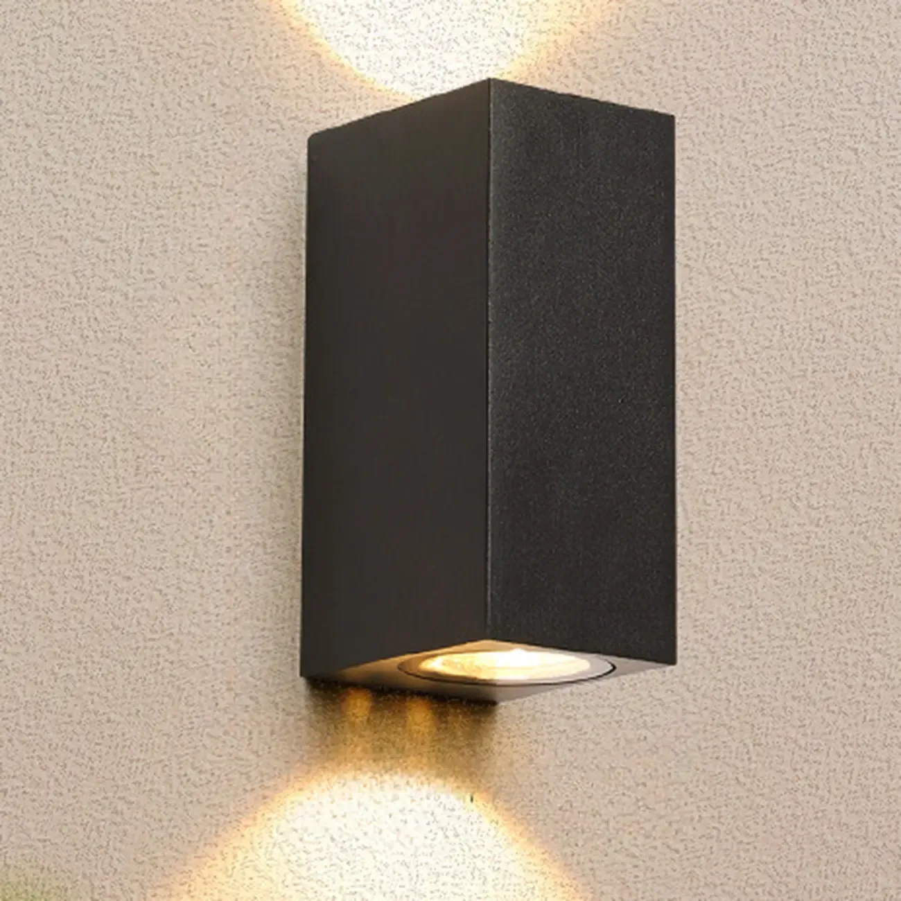Outdoor Minimalist Round 2-Light Black LED Wall Sconce Light | HomeyFad