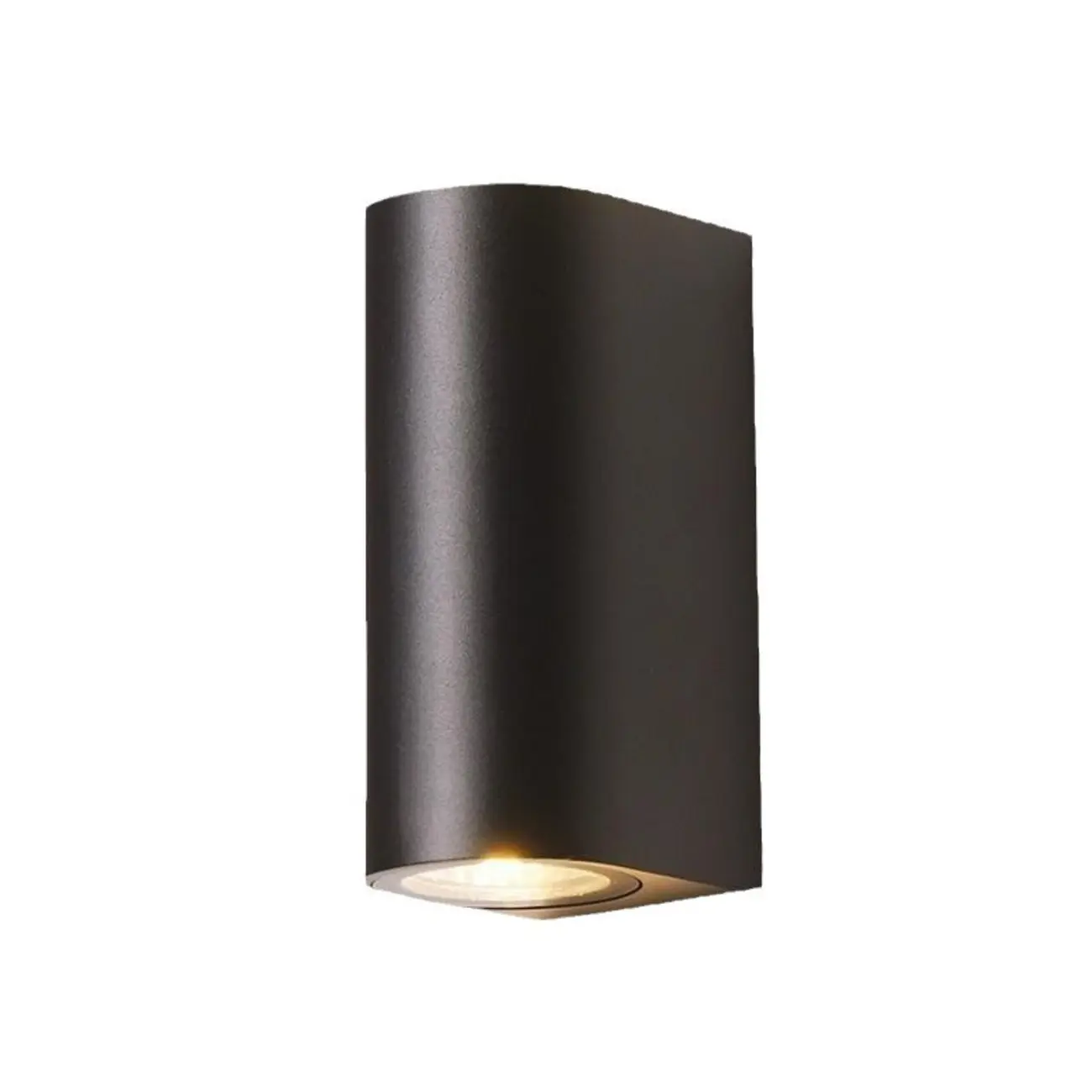 Outdoor Minimalist Round 2-Light Black LED Wall Sconce Light  Image - 5 | homeyfad