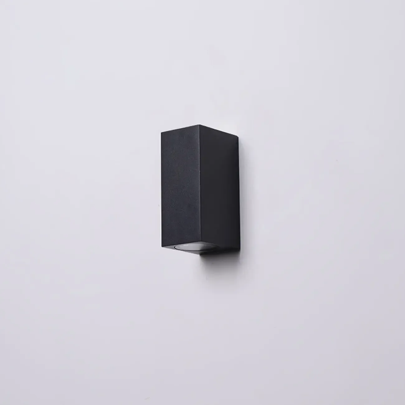 Outdoor Minimalist Round 2-Light Black LED Wall Sconce Light  Image - 7