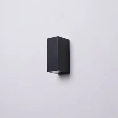 Outdoor Minimalist Round 2-Light Black LED Wall Sconce Light  Image - 7