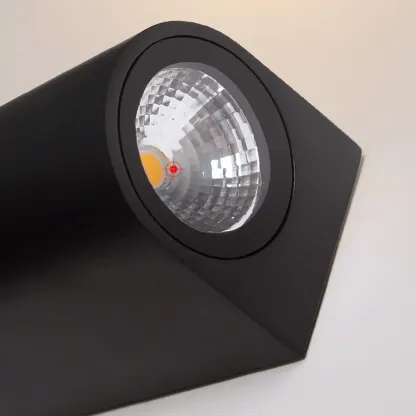 Outdoor Minimalist Round 2-Light Black LED Wall Sconce Light  Image - 9