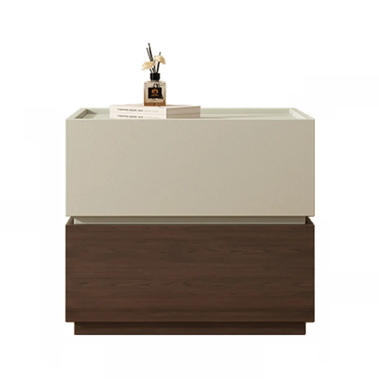 Modern Wood Two-Tone Drawers Nightstand Image - 8 | homeyfad