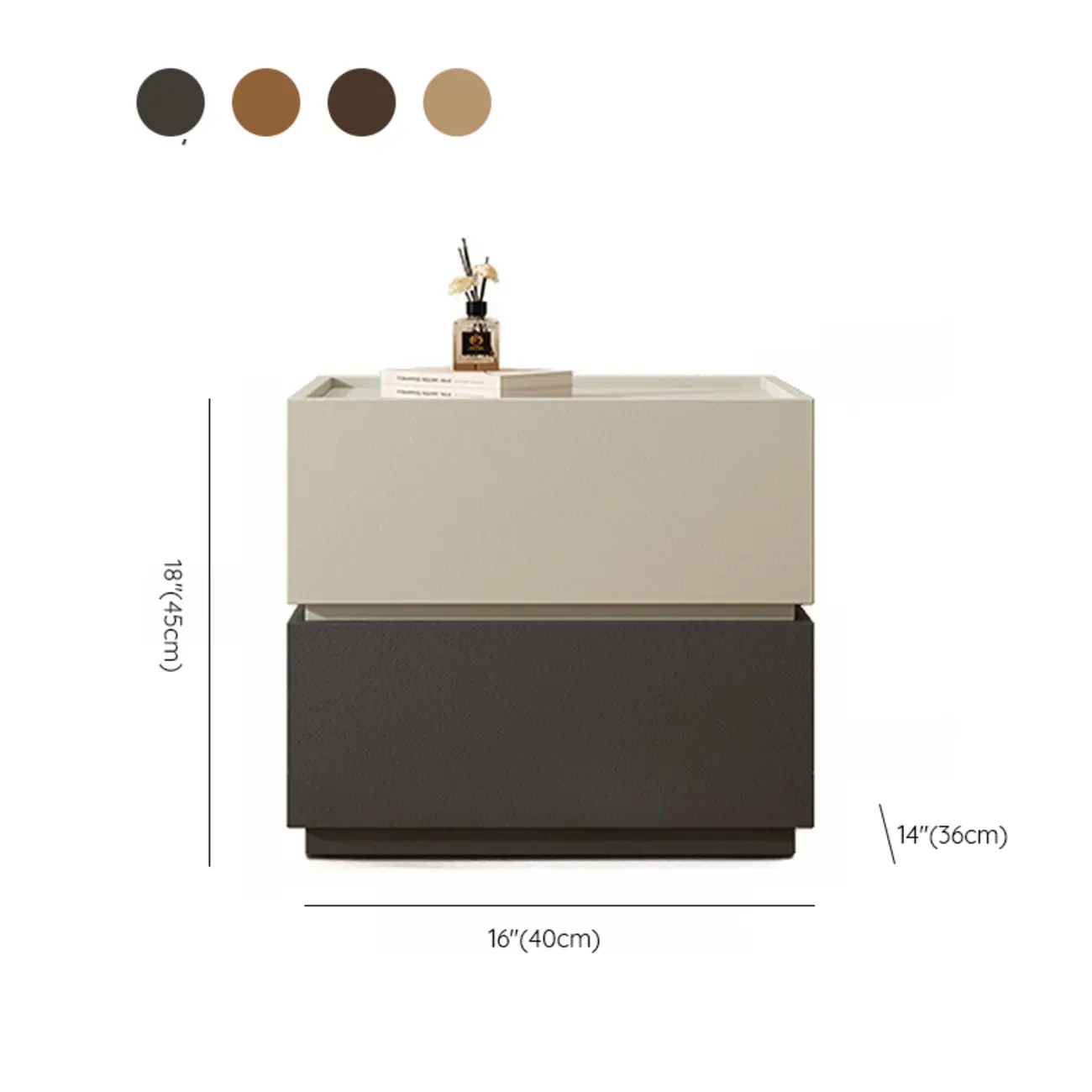 Modern Wood Two-Tone Drawers Nightstand Image - 11 | homeyfad