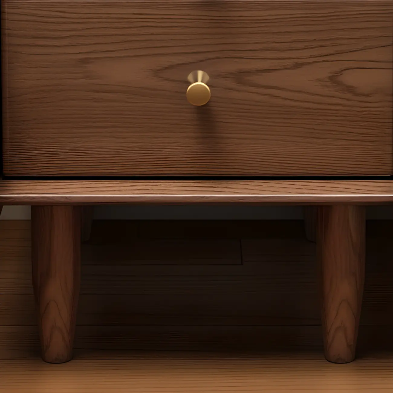 Tall Nut-Brown Wood Beside Nightstand with Drawers Image - 6 | homeyfad