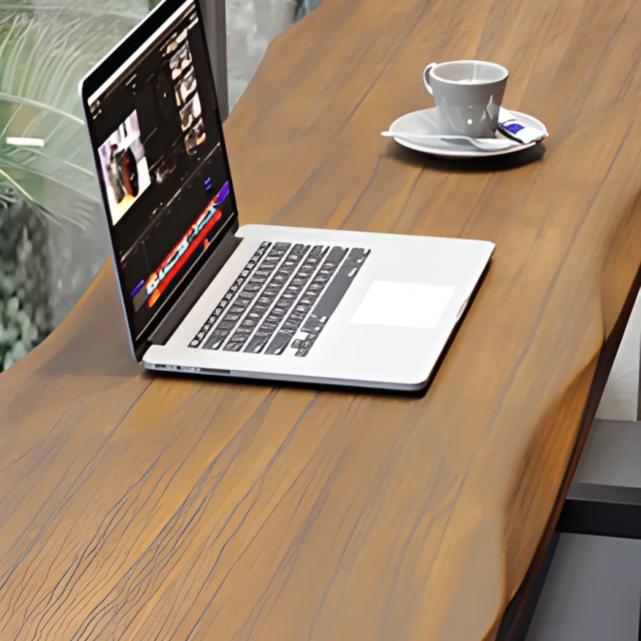 Modern Brown Wooden Grain Iron Trestle Bar Tables Image - 8 | homeyfad