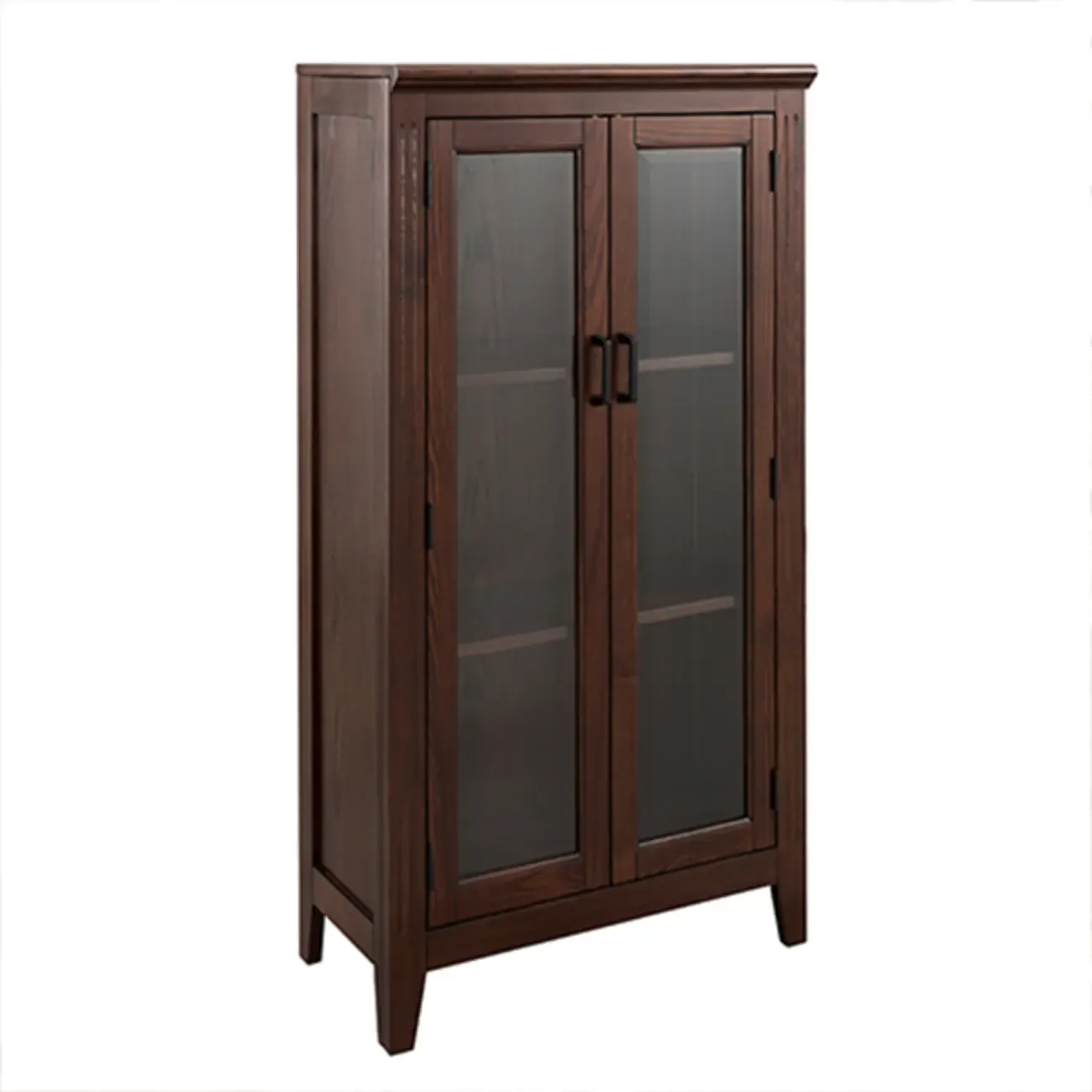  Mid-Century Modern Home Accent Wood Glass Paned Cabinet Image - 5