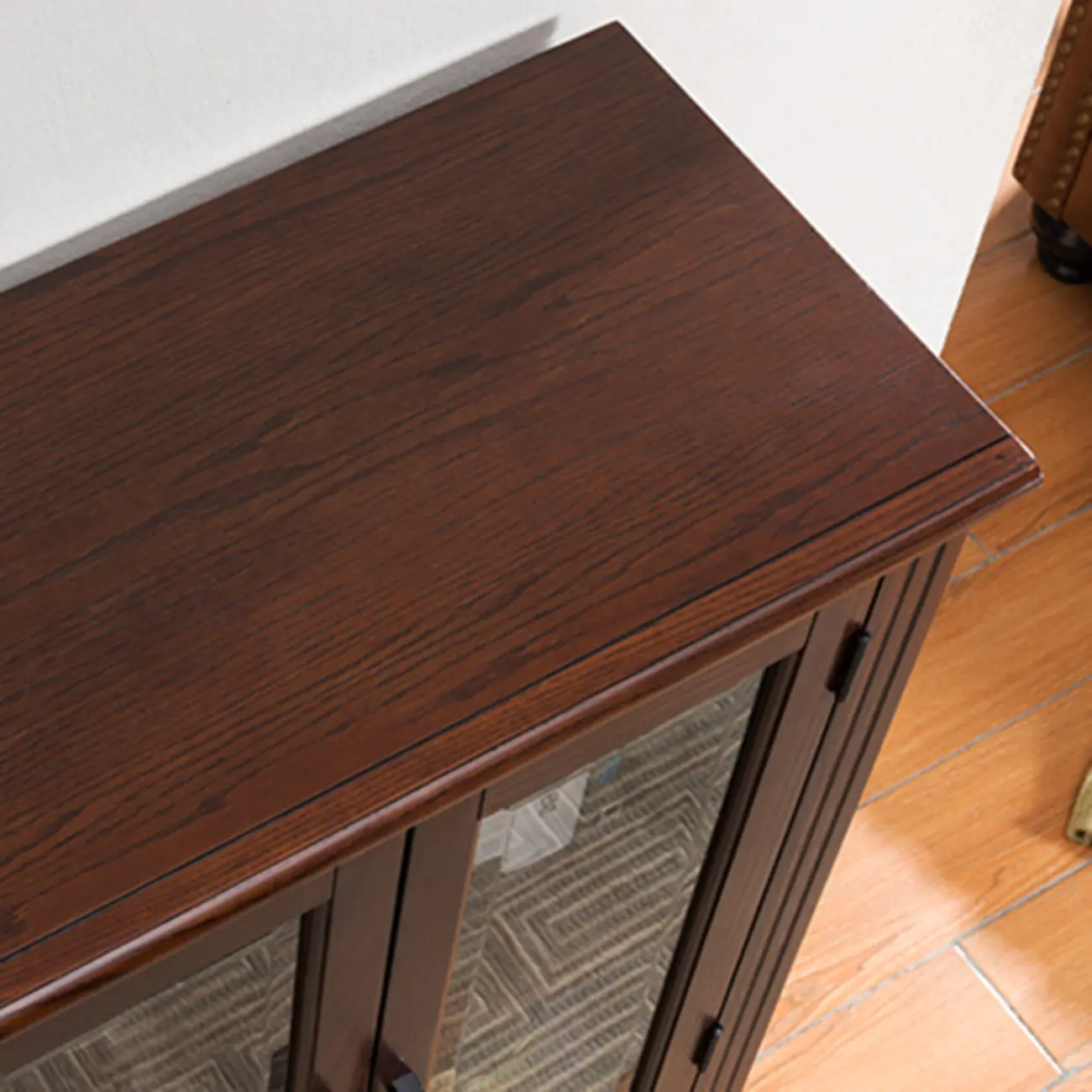  Mid-Century Modern Home Accent Wood Glass Paned Cabinet Image - 6 | homeyfad