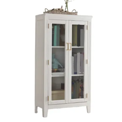  Mid-Century Modern Home Accent Wood Glass Paned Cabinet Image - 11