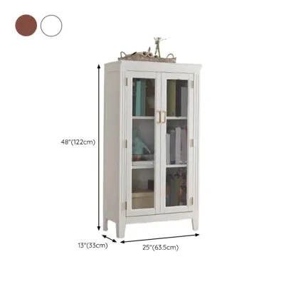  Mid-Century Modern Home Accent Wood Glass Paned Cabinet #size