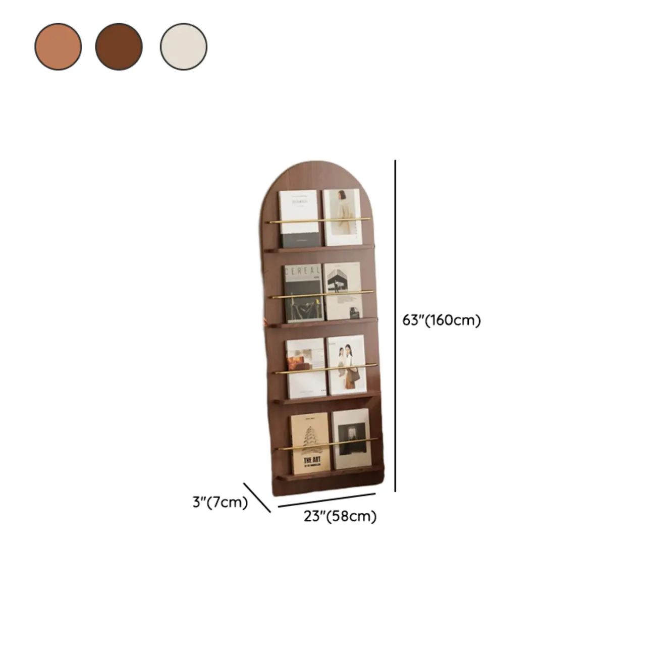 Unique Arched Closed Back Wood Wall Unit Bookcase Image - 15 | homeyfad