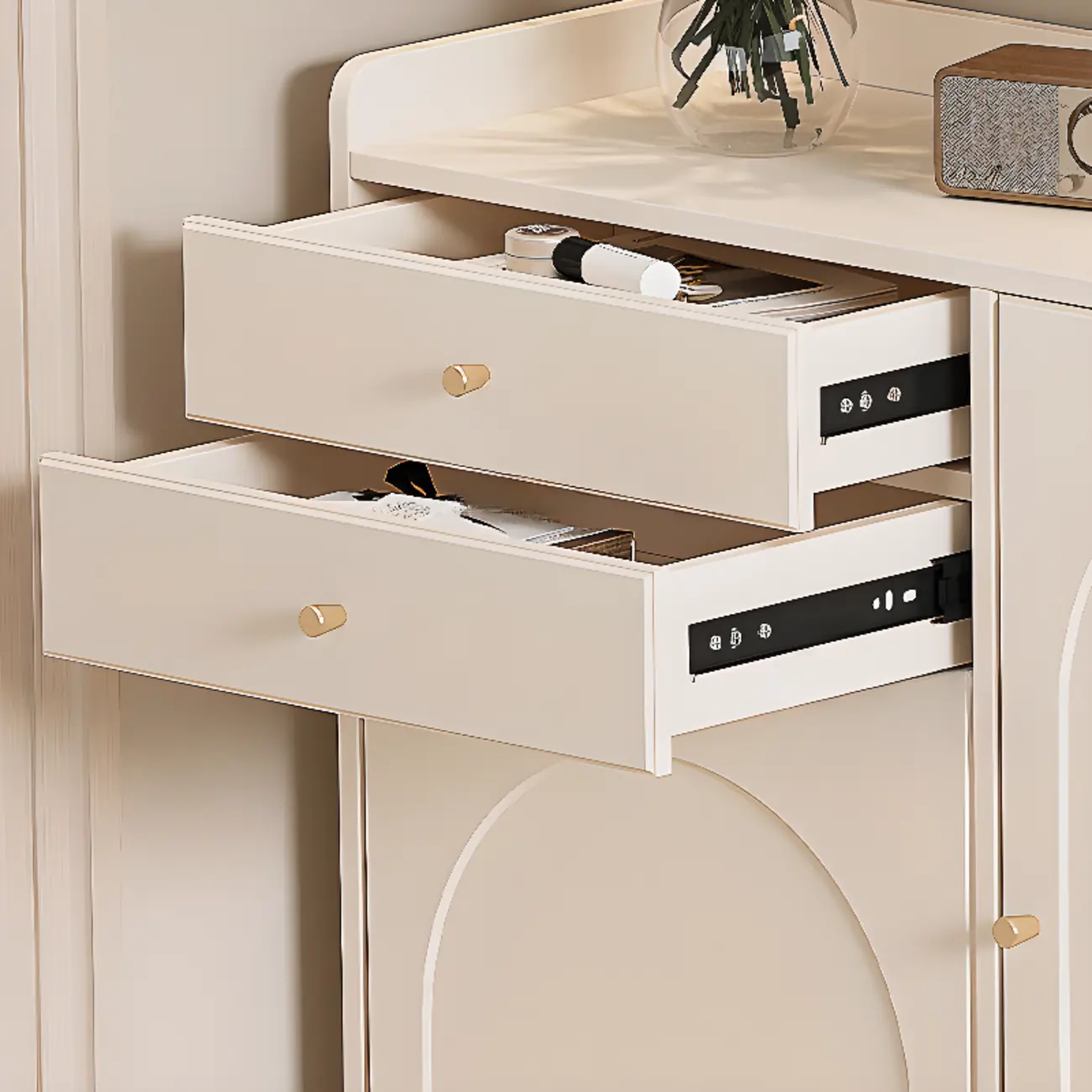 Versatile Minimalist White Wood Shoe Cabinet Adjustable Image - 8 | homeyfad