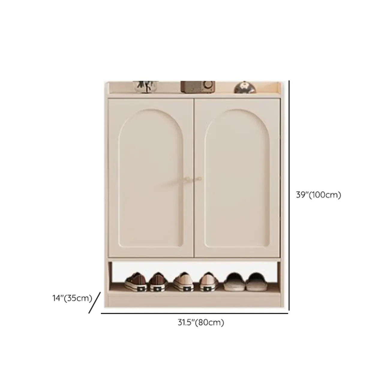 Versatile Minimalist White Wood Shoe Cabinet Adjustable #size